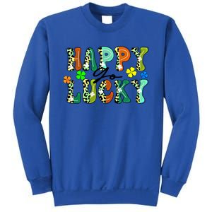 Happy Go Lucky Retro St Patrick's Day Shamrock Meaningful Gift Sweatshirt