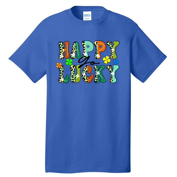 Happy Go Lucky Retro St Patrick's Day Shamrock Meaningful Gift Tall T-Shirt