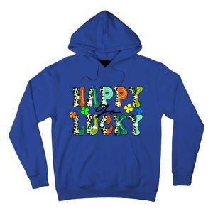 Happy Go Lucky Retro St Patrick's Day Shamrock Meaningful Gift Tall Hoodie