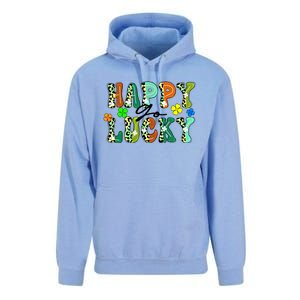 Happy Go Lucky Retro St Patrick's Day Shamrock Meaningful Gift Unisex Surf Hoodie