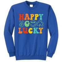 Happy Go Lucky Retro St Patrick's Day Shamrock Vintage Gift Sweatshirt