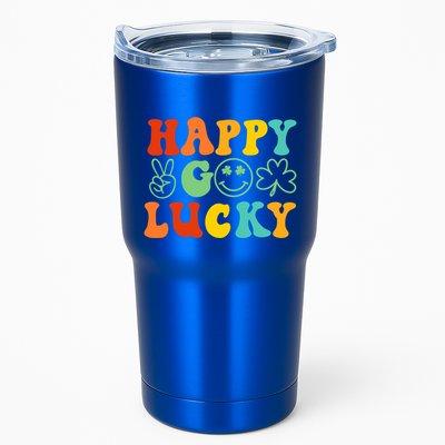 Happy Go Lucky Retro St Patrick's Day Shamrock Vintage Gift Tumbler