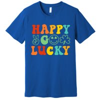 Happy Go Lucky Retro St Patrick's Day Shamrock Vintage Gift Premium T-Shirt