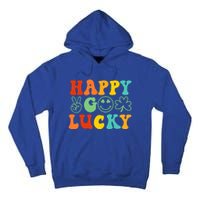 Happy Go Lucky Retro St Patrick's Day Shamrock Vintage Gift Tall Hoodie