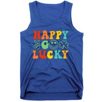 Happy Go Lucky Retro St Patrick's Day Shamrock Vintage Gift Tank Top