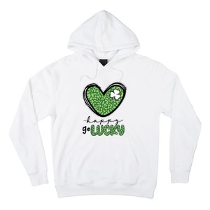 Happy Go Lucky Leopard Heart St Patrick Day Hoodie