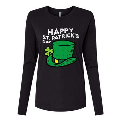 Happy Go Lucky St Patricks Day Leprechaun Hat Womens Cotton Relaxed Long Sleeve T-Shirt