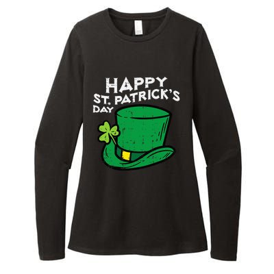 Happy Go Lucky St Patricks Day Leprechaun Hat Womens CVC Long Sleeve Shirt