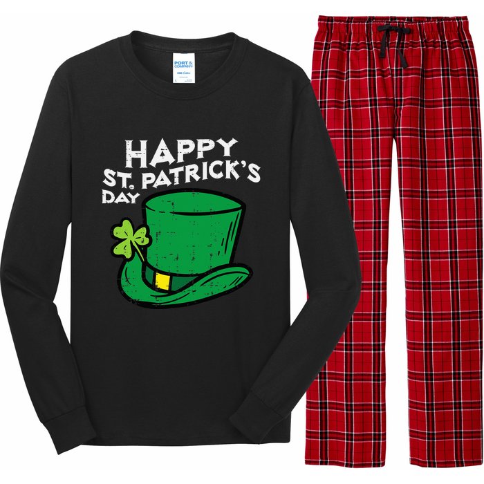 Happy Go Lucky St Patricks Day Leprechaun Hat Long Sleeve Pajama Set