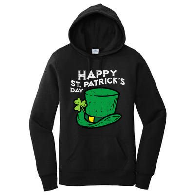 Happy Go Lucky St Patricks Day Leprechaun Hat Women's Pullover Hoodie