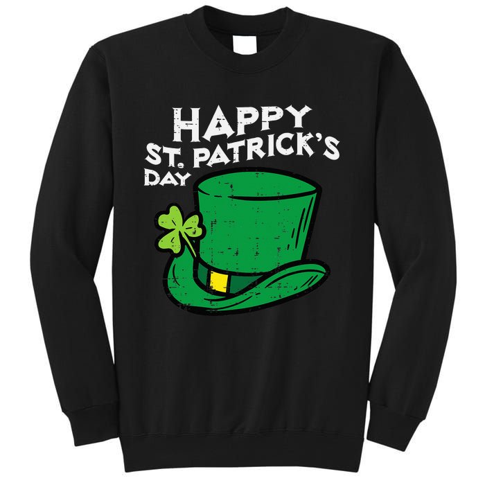 Happy Go Lucky St Patricks Day Leprechaun Hat Tall Sweatshirt