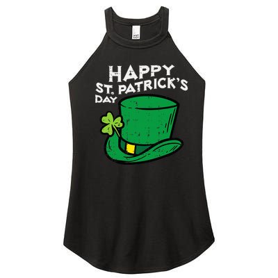 Happy Go Lucky St Patricks Day Leprechaun Hat Women’s Perfect Tri Rocker Tank