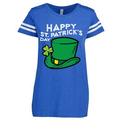 Happy Go Lucky St Patricks Day Leprechaun Hat Enza Ladies Jersey Football T-Shirt