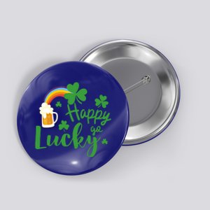 Happy Go Lucky Shamrock Funny St Patrick's Day Meaningful Gift Button