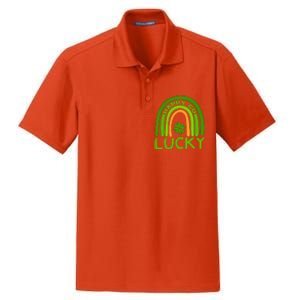 Happy Go Lucky Shamrock St Patrick's Day Meaningful Gift Dry Zone Grid Polo