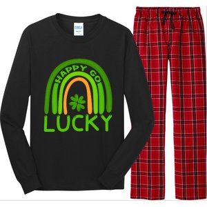 Happy Go Lucky Shamrock St Patrick's Day Meaningful Gift Long Sleeve Pajama Set