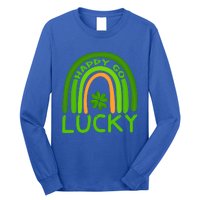 Happy Go Lucky Shamrock St Patrick's Day Meaningful Gift Long Sleeve Shirt