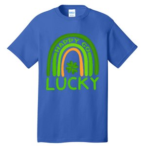 Happy Go Lucky Shamrock St Patrick's Day Meaningful Gift Tall T-Shirt