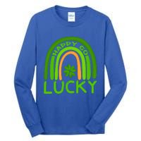 Happy Go Lucky Shamrock St Patrick's Day Meaningful Gift Tall Long Sleeve T-Shirt