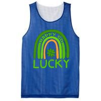 Happy Go Lucky Shamrock St Patrick's Day Meaningful Gift Mesh Reversible Basketball Jersey Tank