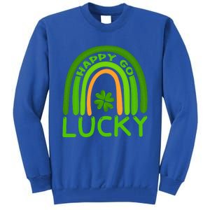 Happy Go Lucky Shamrock St Patrick's Day Meaningful Gift Tall Sweatshirt