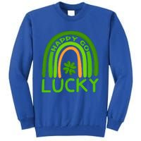 Happy Go Lucky Shamrock St Patrick's Day Meaningful Gift Tall Sweatshirt