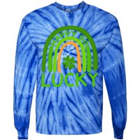 Happy Go Lucky Shamrock St Patrick's Day Meaningful Gift Tie-Dye Long Sleeve Shirt