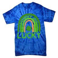 Happy Go Lucky Shamrock St Patrick's Day Meaningful Gift Tie-Dye T-Shirt