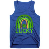 Happy Go Lucky Shamrock St Patrick's Day Meaningful Gift Tank Top