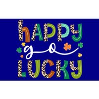 Happy Go Lucky St Patricks Day Leopard Lucky Clover Shamrock Cool Gift Bumper Sticker