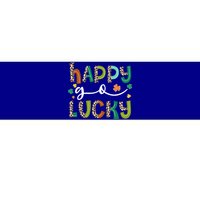 Happy Go Lucky St Patricks Day Leopard Lucky Clover Shamrock Cool Gift Bumper Sticker