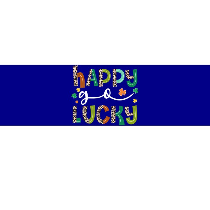 Happy Go Lucky St Patricks Day Leopard Lucky Clover Shamrock Cool Gift Bumper Sticker