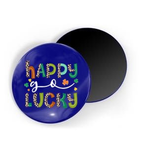 Happy Go Lucky St Patricks Day Leopard Lucky Clover Shamrock Cool Gift Magnet