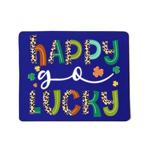 Happy Go Lucky St Patricks Day Leopard Lucky Clover Shamrock Cool Gift Mousepad