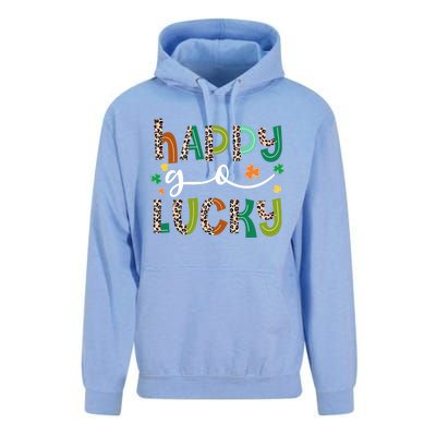 Happy Go Lucky St Patricks Day Leopard Lucky Clover Shamrock Cool Gift Unisex Surf Hoodie