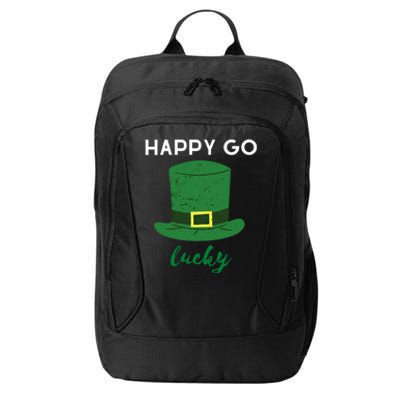 Happy Go Lucky St Patricks Day Leprechaun Hat Design Irish Gift City Backpack