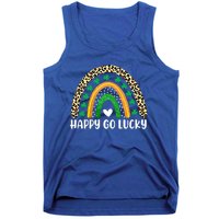 Happy Go Lucky St Patricks Day Rainbow Lucky Clover Shamrock Gift Tank Top