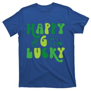 Happy Go Lucky St Patricks Day Smile Lucky Clover Shamrock Meaningful Gift T-Shirt