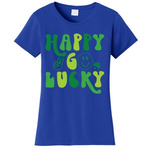 Happy Go Lucky St Patricks Day Smile Lucky Clover Shamrock Meaningful Gift Women's T-Shirt