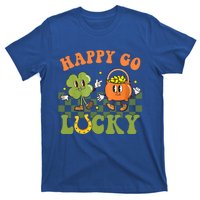 Happy Go Lucky St Patrick's Day Retro Groovy Shamrock Irish Great Gift T-Shirt