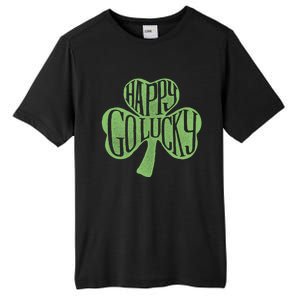 Happy Go Lucky Stylish Text Inside Clover St Patrick's Day Gift Tall Fusion ChromaSoft Performance T-Shirt