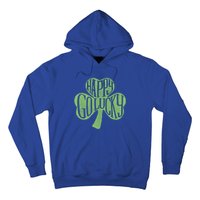 Happy Go Lucky Stylish Text Inside Clover St Patrick's Day Gift Hoodie