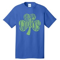 Happy Go Lucky Stylish Text Inside Clover St Patrick's Day Gift Tall T-Shirt