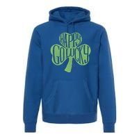 Happy Go Lucky Stylish Text Inside Clover St Patrick's Day Gift Premium Hoodie