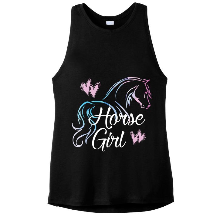 HORSE GIRL Love Horses Riding Rider Women Gift Ladies PosiCharge Tri-Blend Wicking Tank