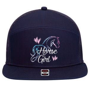 HORSE GIRL Love Horses Riding Rider Women Gift 7 Panel Mesh Trucker Snapback Hat