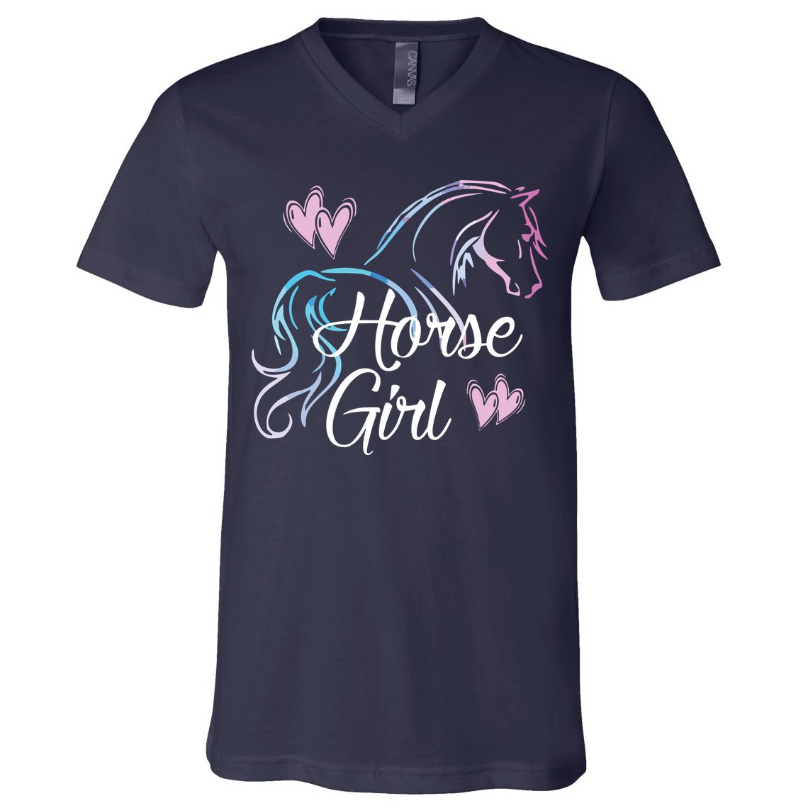 HORSE GIRL Love Horses Riding Rider Women Gift V-Neck T-Shirt