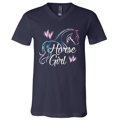 HORSE GIRL Love Horses Riding Rider Women Gift V-Neck T-Shirt