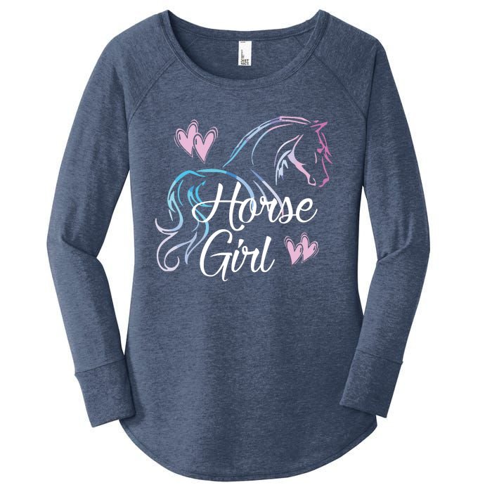 HORSE GIRL Love Horses Riding Rider Women Gift Women's Perfect Tri Tunic Long Sleeve Shirt