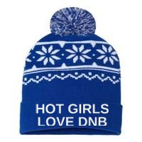 Hot Girl Love Dnb Rave Techno Dj Drum And Bass USA-Made Snowflake Beanie